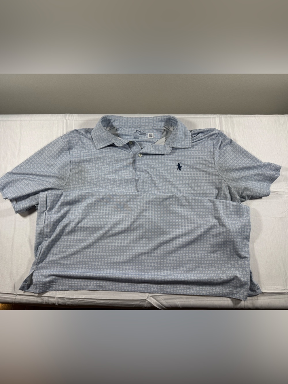 Polo by Ralph Lauren RLX Light Blue Micro-Pattern Short-Sleeve Polo